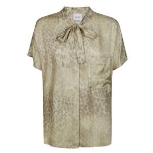 Italy silk cheetah print blouse luxury womens US 4 NWT luxury IT40  $425